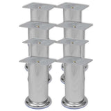 Vidaxl bankpoten rond 8 st 120 mm chroomkleurig