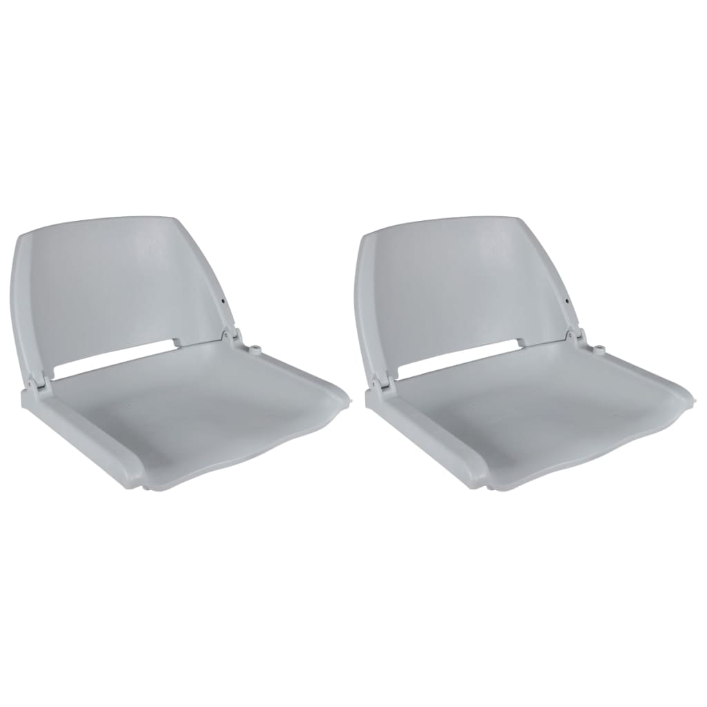 VIDAXL -Bootsstühle 2 PCs Klapper der Rückenlehne 41 x 51 x 48 cm grau