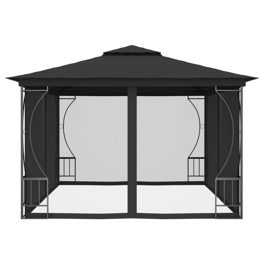 Vidaxl Arbor med nät 300x400x265 cm Anthracite -färgad