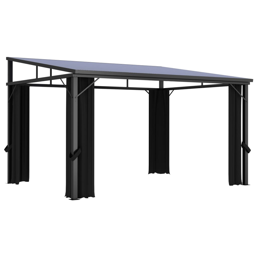 Vidaxl Arbor med gardin 405x294x244 cm Anthracite