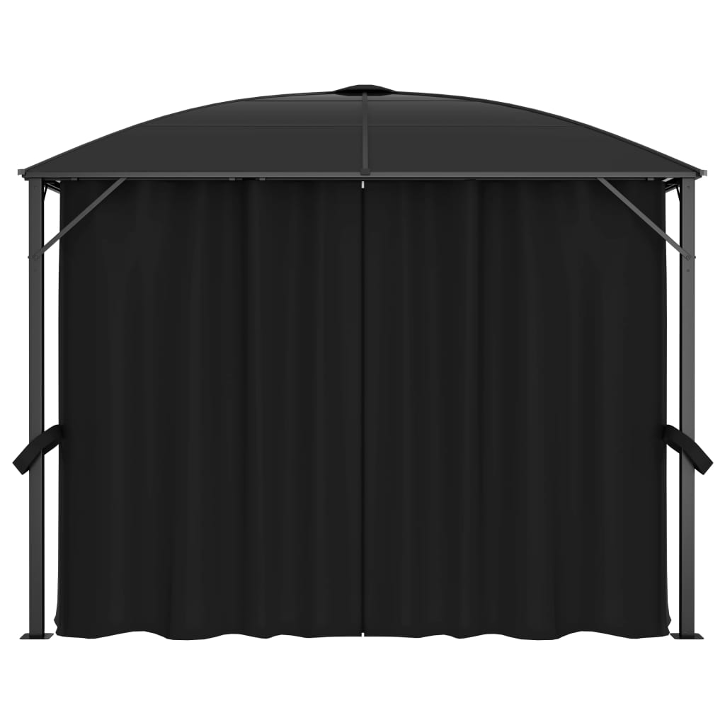 Arbor vidaxl avec rideaux 300x300x265 cm anthracite