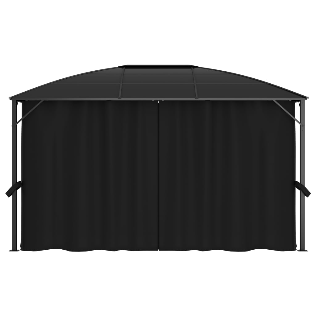 Vidaxl arbor with curtains 400x300x265 cm anthracite