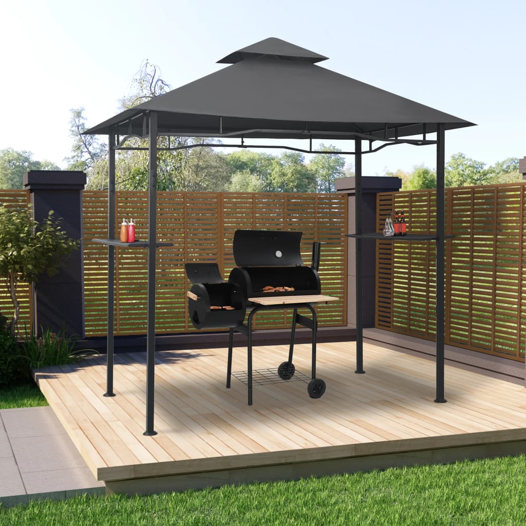 Vidaxl Barbecue Pavilion 240x150x255 cm stål antracit