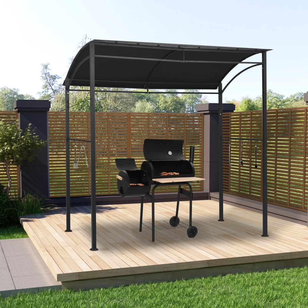 VIDAXL -Barbecue -Pavillon 215x150x220 cm Stahl -Anthrazit