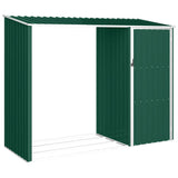 Vidaxl Firewood Shed 245x98x159 cm Galvanisé en acier vert