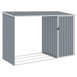 Vidaxl Firewood Shed 245x98x159 cm de acero galvanizado gris