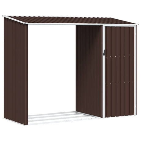Vidaxl Sang de bois de chauffage 245x98x159 cm brun en acier galvanisé