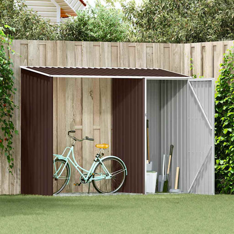Vidaxl Sang de bois de chauffage 245x98x159 cm brun en acier galvanisé