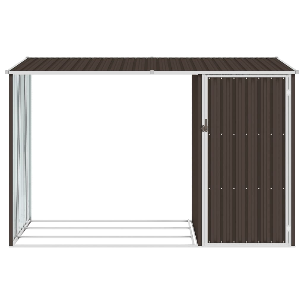 Vidaxl firewood shed 245x98x159 cm galvanized steel brown