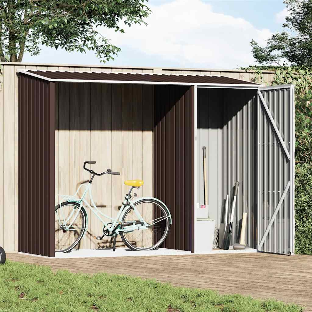 Vidaxl Sang de bois de chauffage 245x98x159 cm brun en acier galvanisé