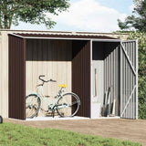 Vidaxl Sang de bois de chauffage 245x98x159 cm brun en acier galvanisé