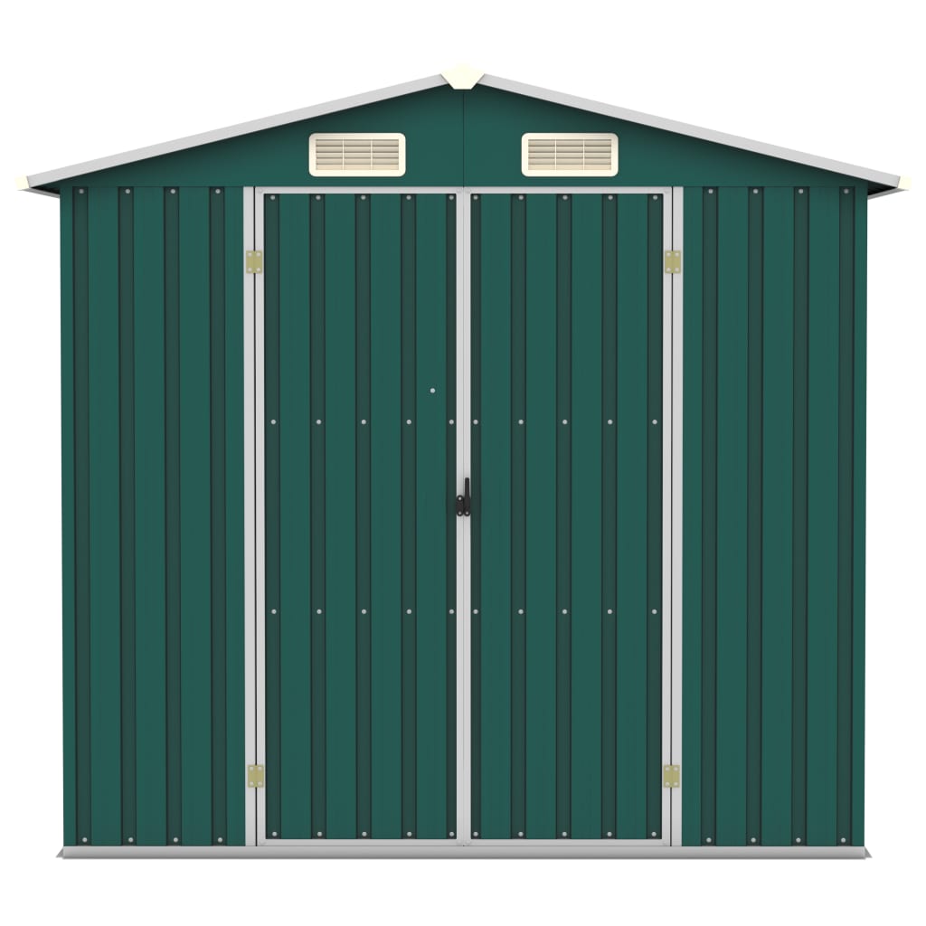 Vidaxl Garden Shed 205x129x183 cm Galvaniseret stålgrøn