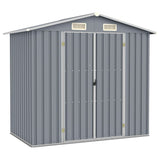 Vidaxl Garden Shed 205x129x183 cm ocynkowana stalowa szarość