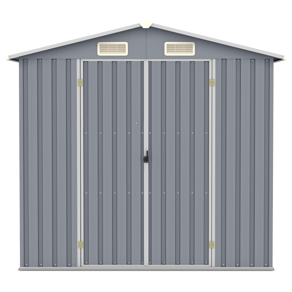 Vidaxl Garden Shed 205x129x183 cm ocynkowana stalowa szarość