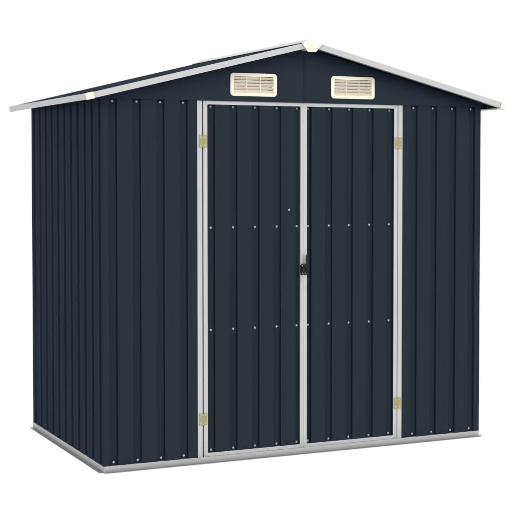 Vidaxl Garden Shed 205x129x183 cm galvanisert stål Antracitt