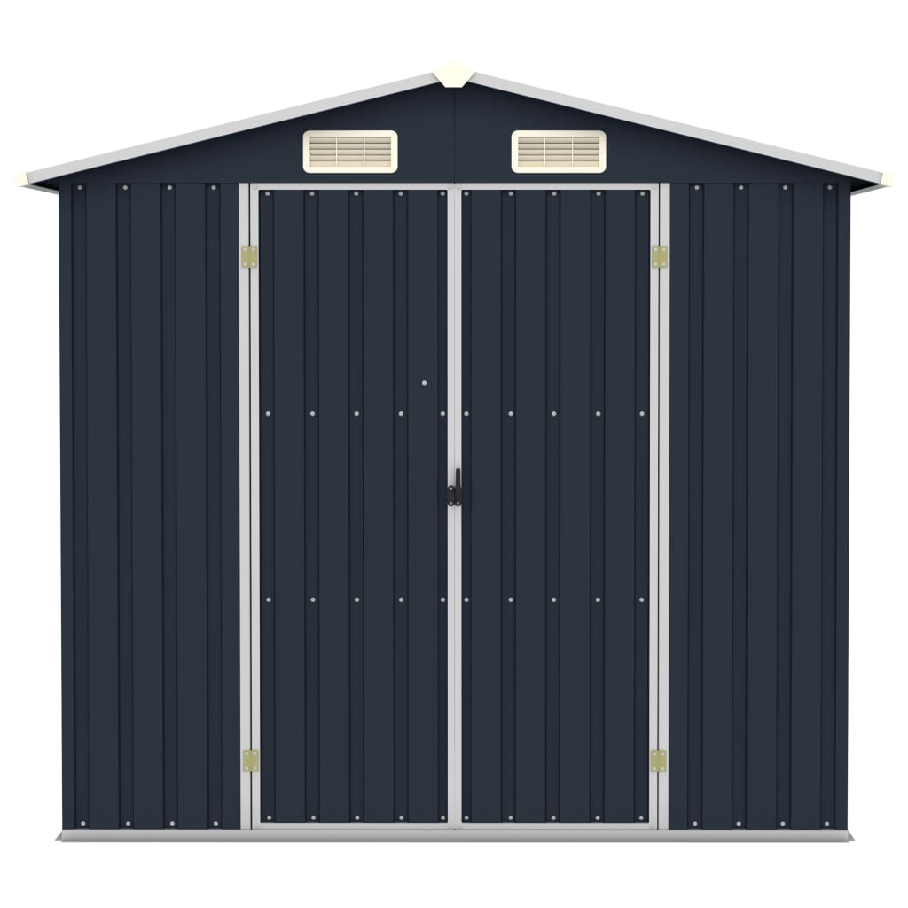 Vidaxl Garden Shed 205x129x183 cm galvanisert stål Antracitt