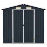 Vidaxl Garden Shed 205x129x183 cm galvanisert stål Antracitt