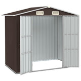 Vidaxl Garden Shed 205x129x183 cm pocinkano jekleno rjavo