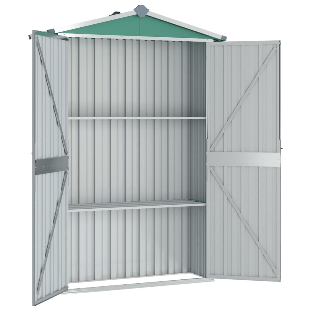 Vidaxl Garden Shed 116x45x175 cm galvanisert stålgrønn