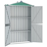 Vidaxl garden shed 116x45x175 cm galvanized steel green