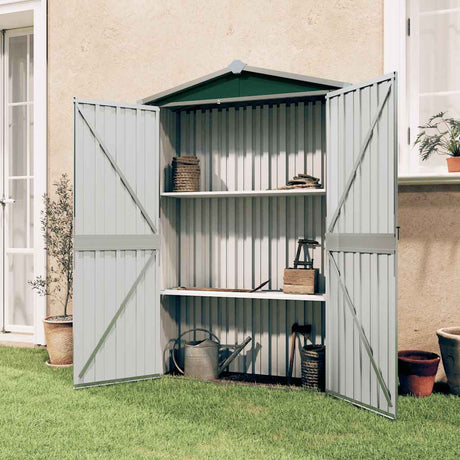 Vidaxl jardin hangar 116x45x175 cm en acier galvanisé vert