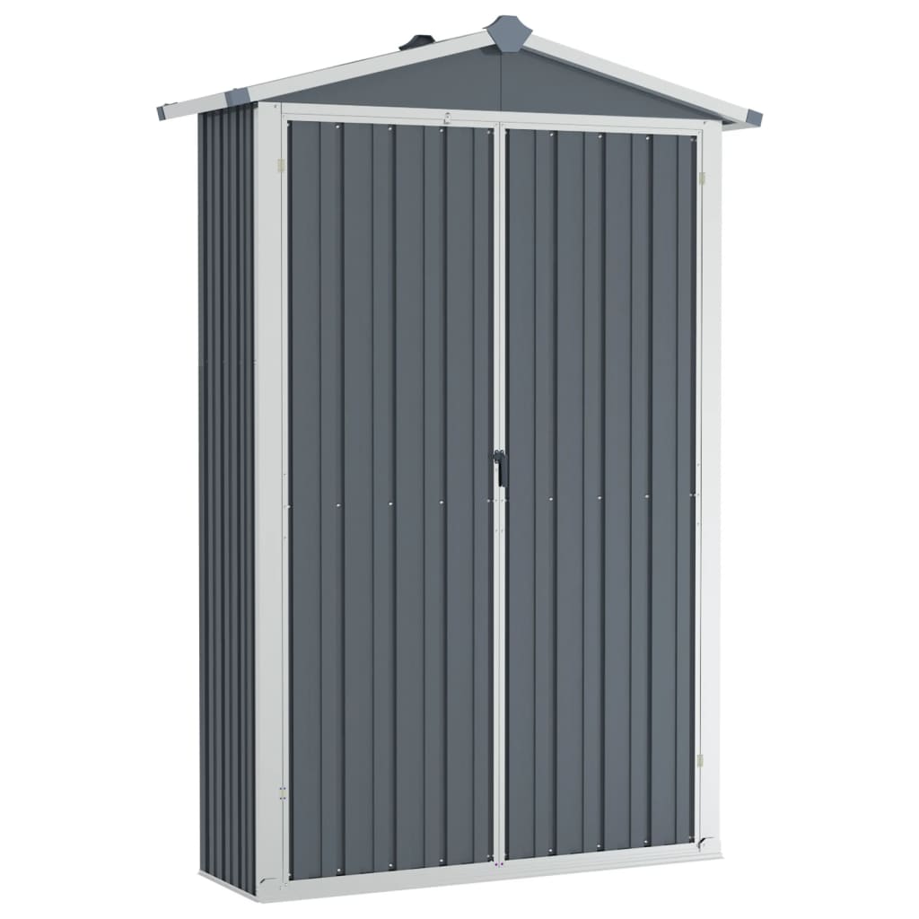 Vidaxl Garden Shed 116x45x175 cm ocynkowana stalowa szarość