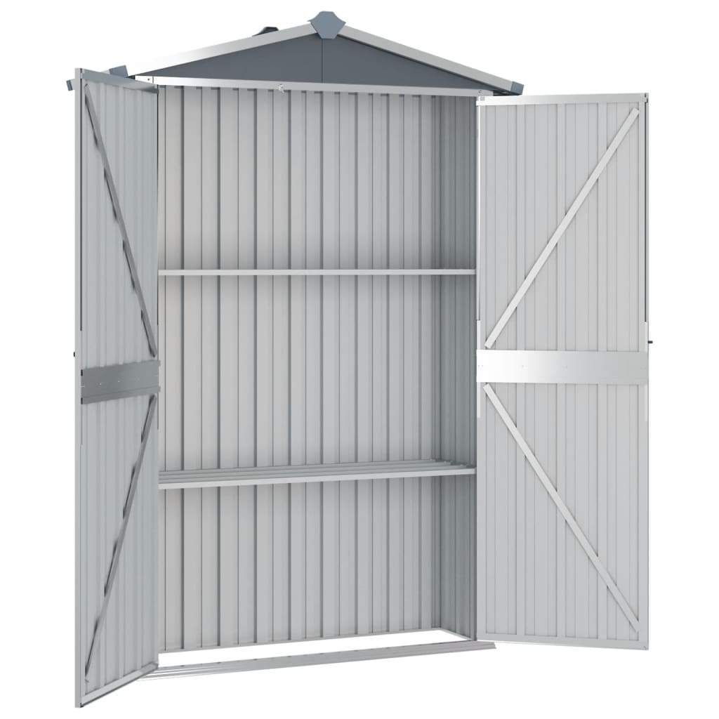 Vidaxl Garden Shed 116x45x175 cm galvaniseret stålgrå