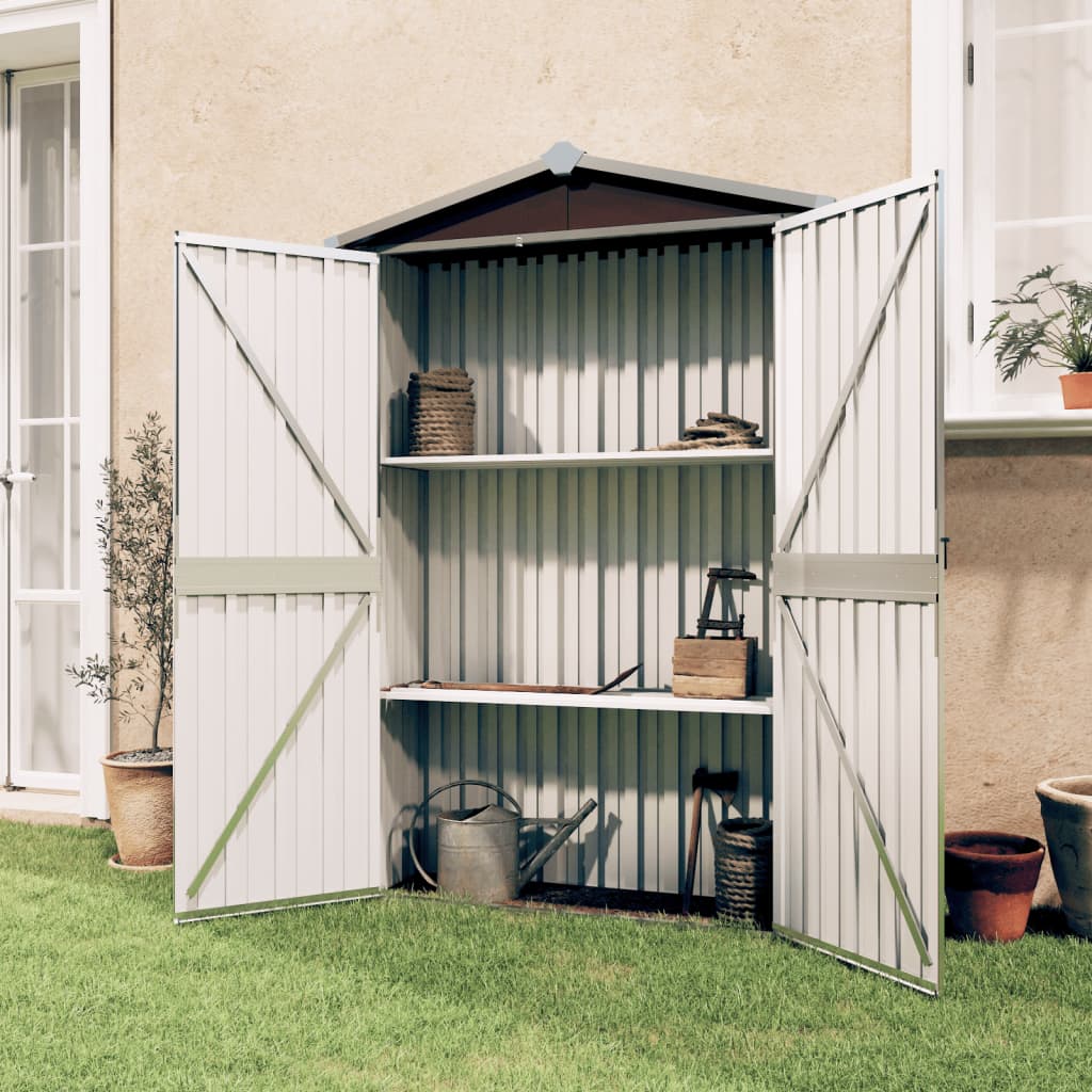 Vidaxl Garden Shed 116x45x175 cm galvanizovaná ocelová hnědá