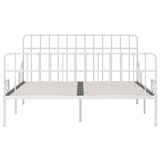 Vidaxl bedframe met lattenbodem metaal wit 200x200 cm