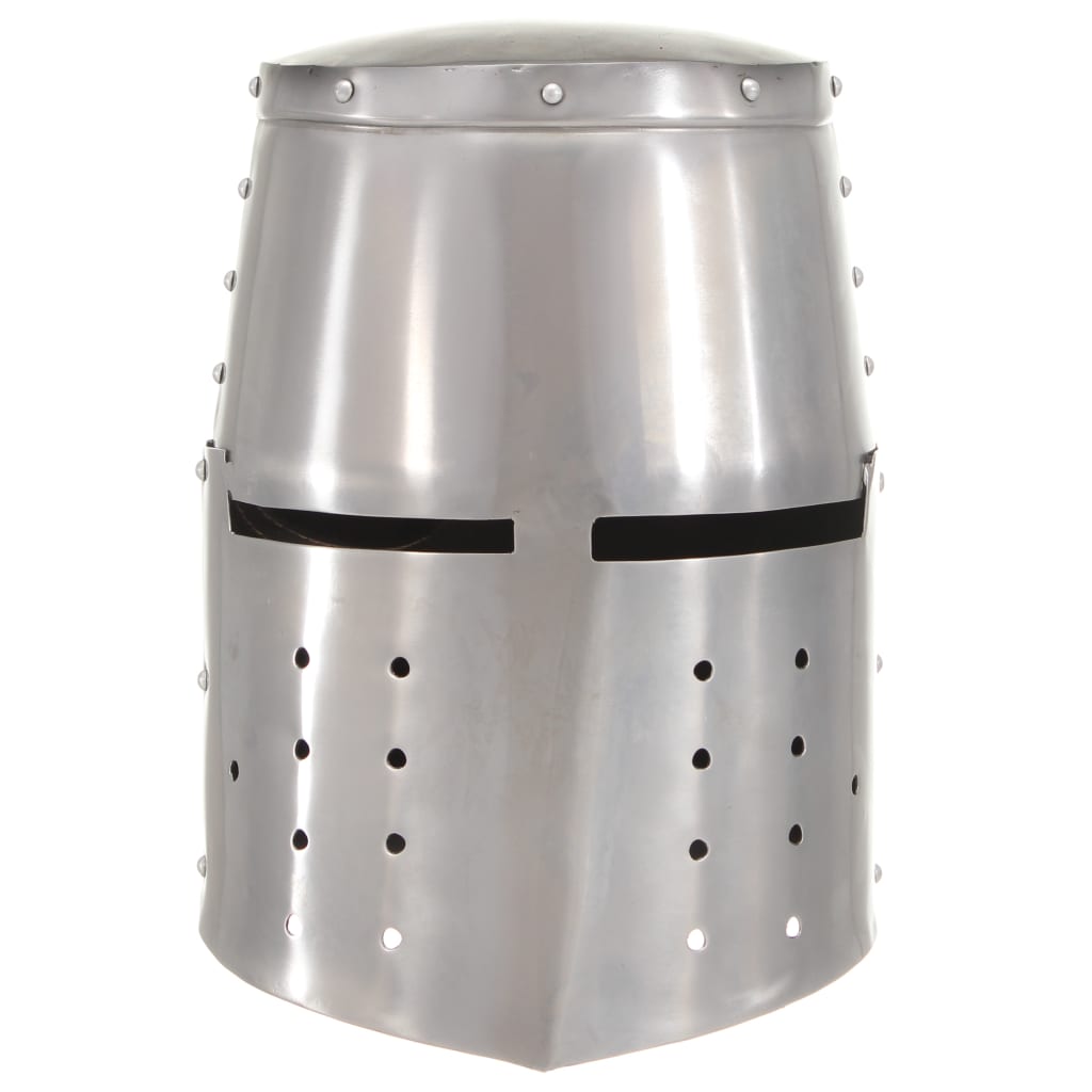 Vidaxl Ridderhelm Medieval Replica Larp Steel Silver Colored