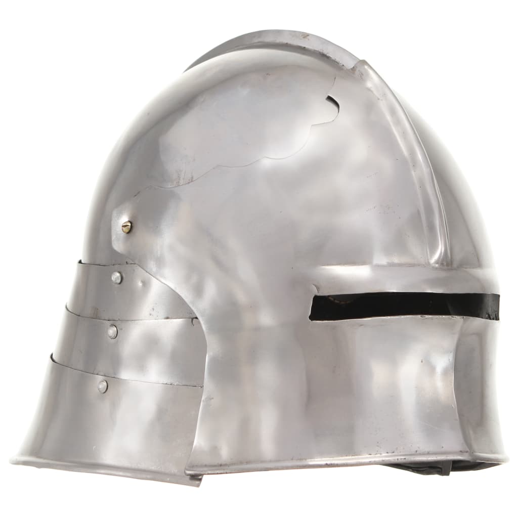 Vidaxl Ridderhelm Medieval Replik Larp Stahl Silberfarbe