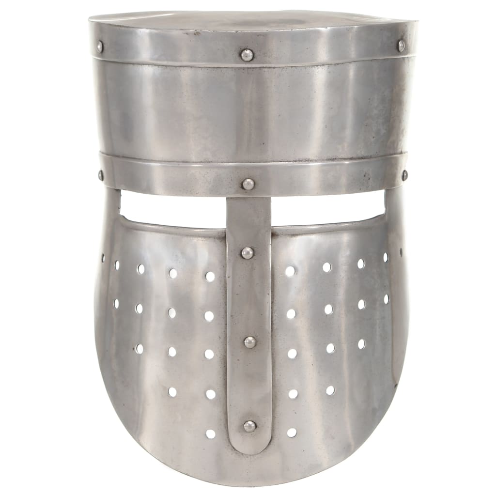 Vidaxl Ridderhelm Medieval Replica Larp Steel Silver colored