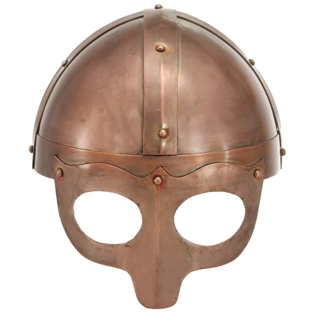 Vidaxl Viking Helmet Replica Larp Acciaio Copper colorato