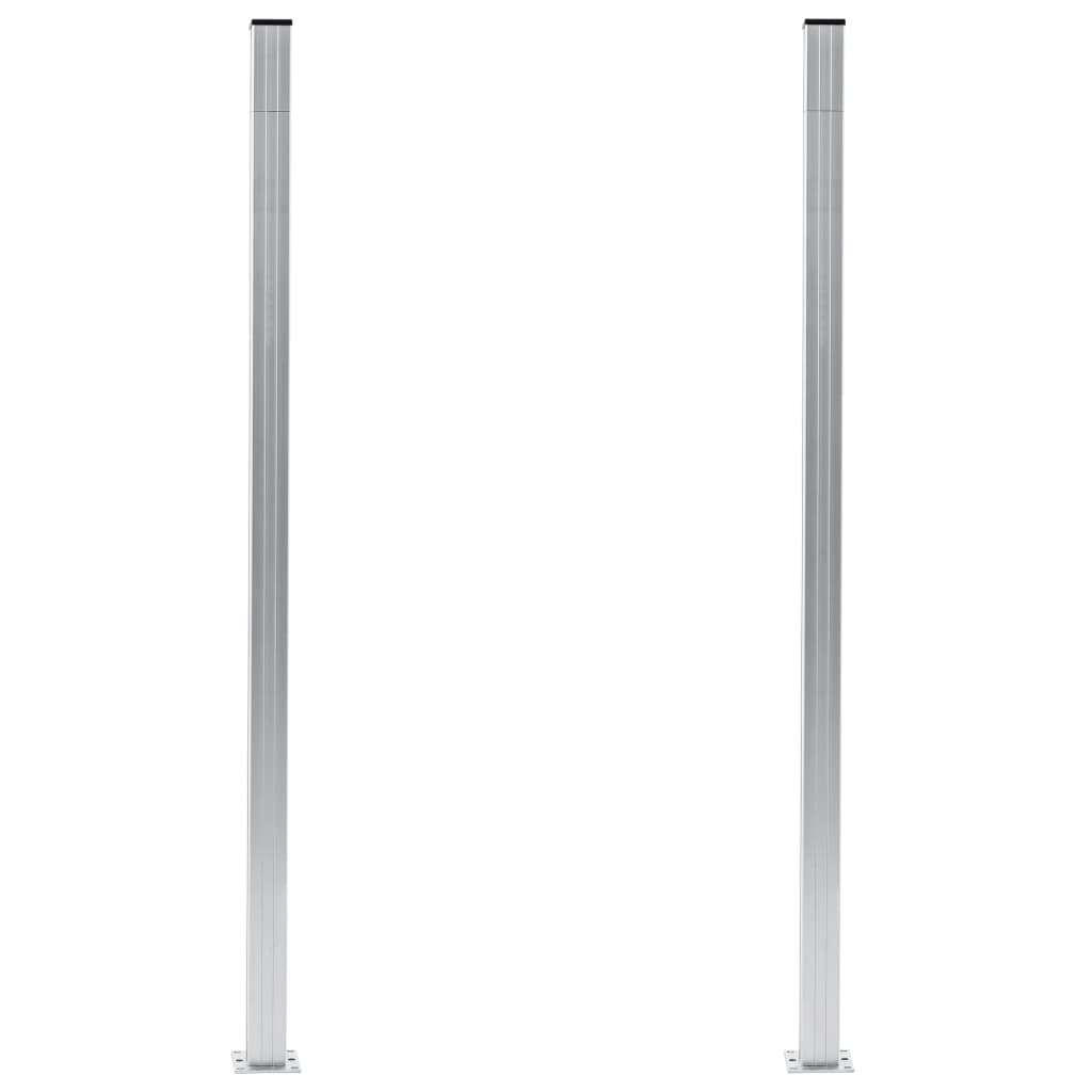 Vidaxl Fence Post 2 St 185 cm Aluminio