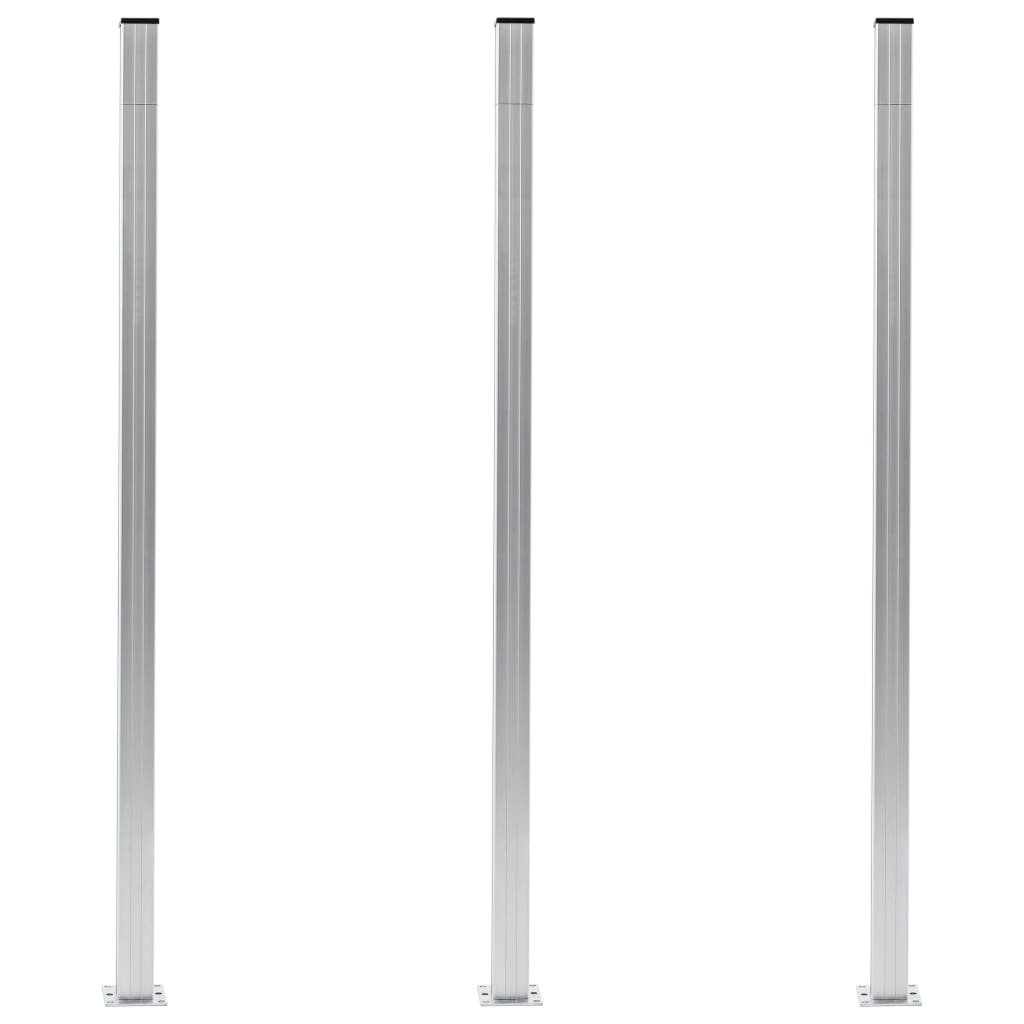 Vidaxl Postes de cerca 3 st 185 cm de aluminio