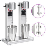 Vidaxl Milkshake Mixer avec doubles tasses en acier inoxydable 2 L