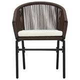Vidaxl 3-delige bistroset met kussens pe-rattan bruin