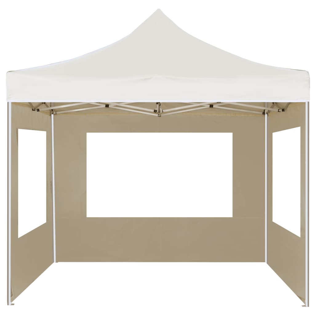 Vidaxl partytent inklapbaar met wanden 2x2 m aluminium crème