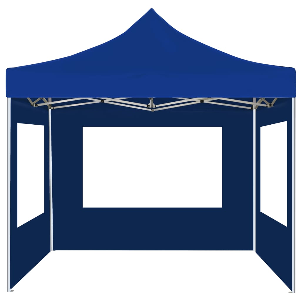 Vidaxl Partytent zložljivo s stenami 2x2 m aluminijasta modra