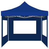 Vidaxl Partytent zložljivo s stenami 2x2 m aluminijasta modra