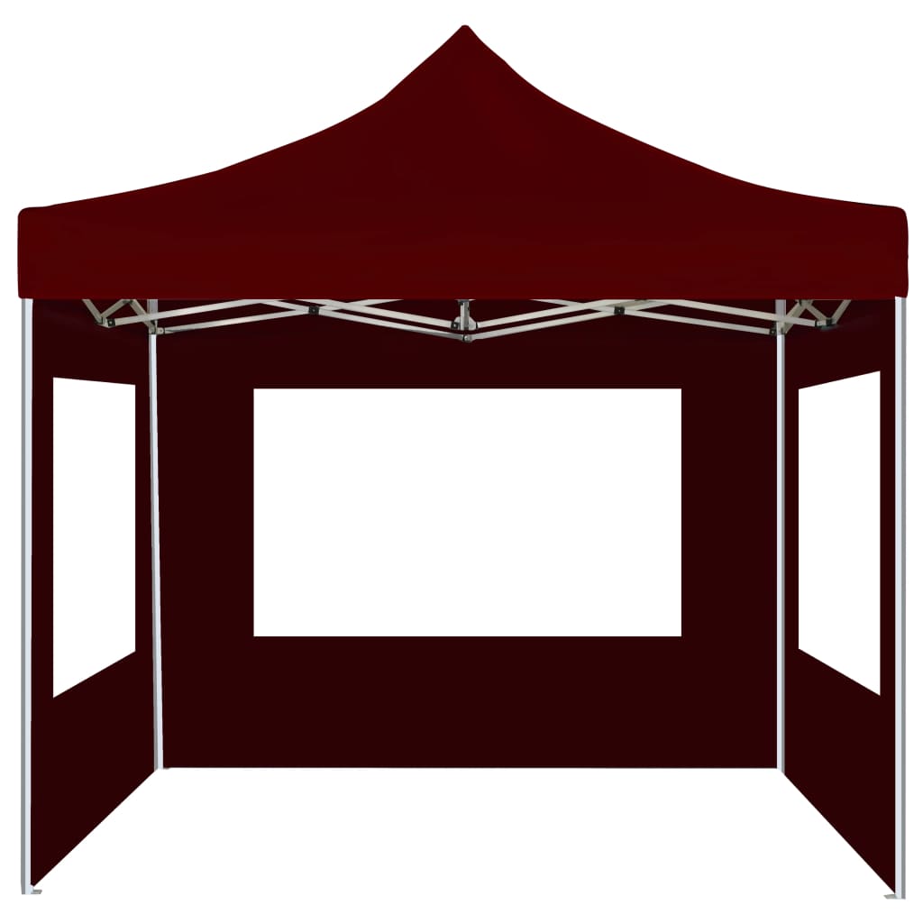 Vidaxl partytent inklapbaar met wanden 2x2 m aluminium bordeauxrood