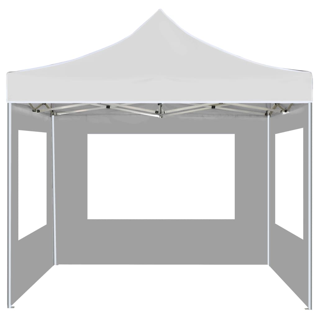 Vidaxl Partytent zložljivo s stenami 2x2 m aluminijasto belo