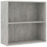 Vidaxl boekenkast met 2 schappen 80x30x76,5 cm bewerkt hout betongrijs