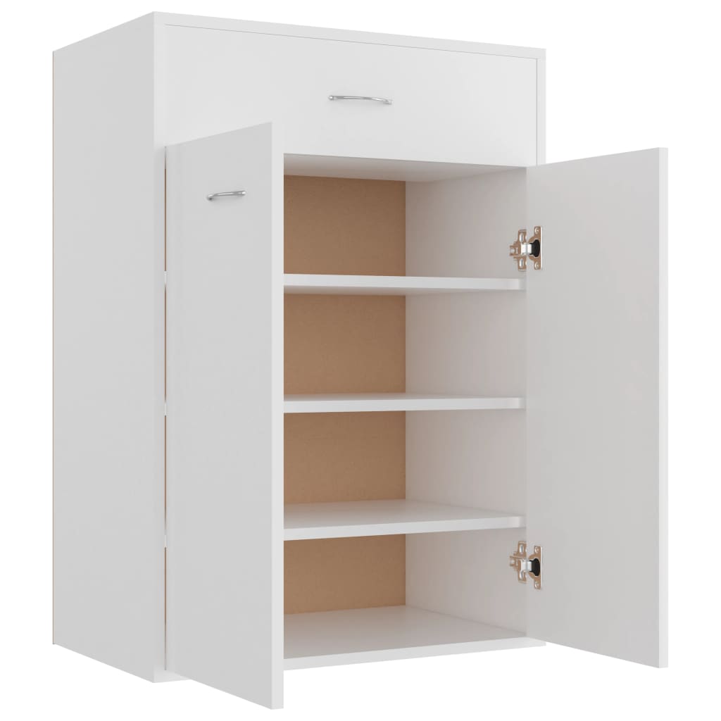 Gabinete de zapatos Vidaxl 60x35x84 cm de madera propiedad blanca