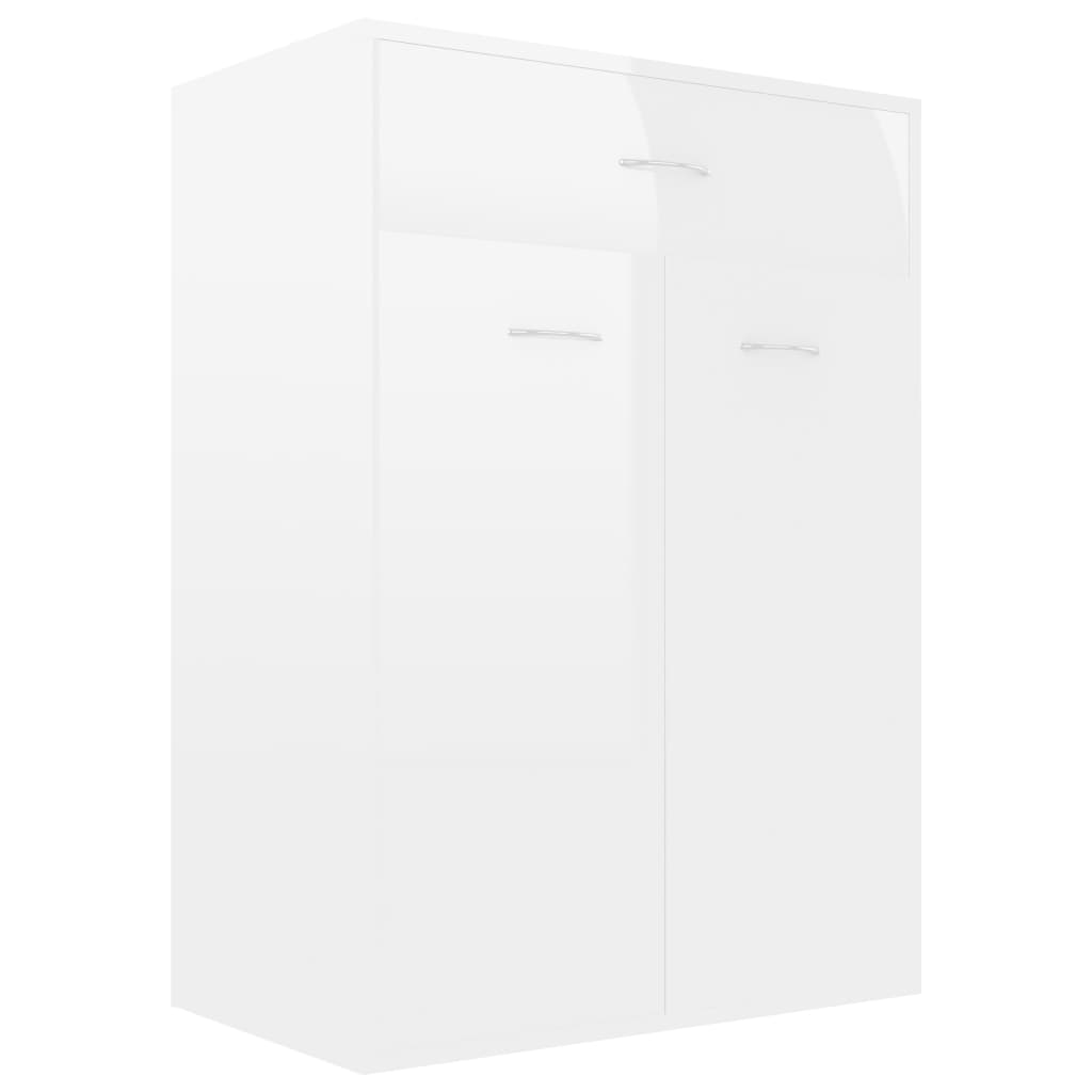 Gabinete de zapatos Vidaxl 60x35x84 cm Madera procesada High Gloss White