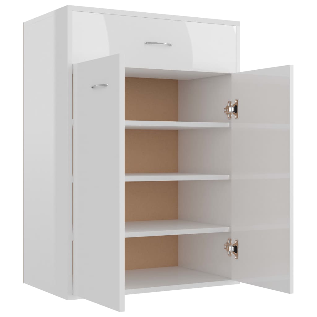 Vidaxl Cabinet da scarpe 60x35x84 cm Bianco di legno trasformato in legno