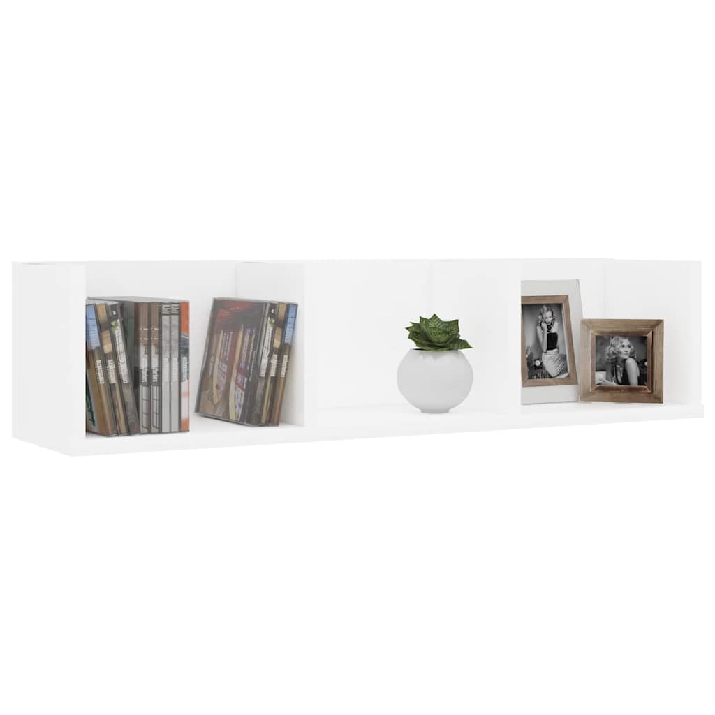 Vidaxl cd-wandschap 75x18x18 cm bewerkt hout wit