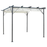 Vidaxl Pergola with extendable roof 3x3 m steel cream white