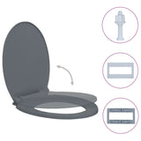 Vidaxl toilet seat soft-close oval gray