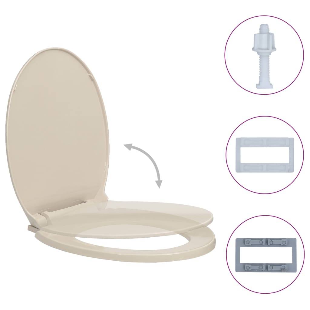 Vidaxl toiletbril soft-close ovaal abrikooskleurig